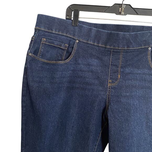 Terra&Sky Crop Ankle Denim Jeans Womens 1x 16w 18w Dark Stretch Pull On Elastic - Picture 3 of 8